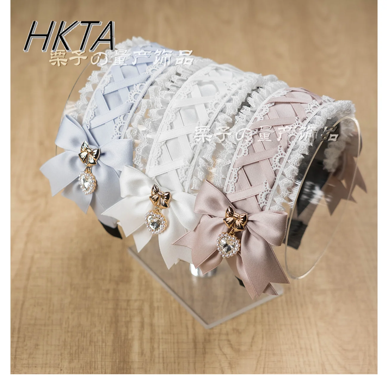 

Handmade Japanese Hairpin Women Kawaii Aesthetic Pleated Cross Strap Bow Love Pendant Headband Clips Mine Headband Headdress