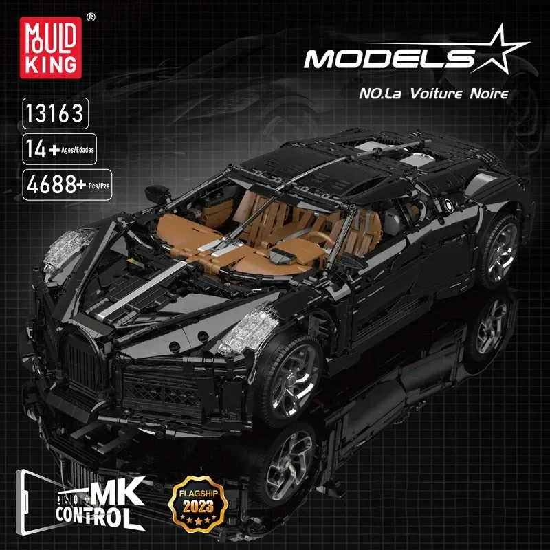 Mould King 13163 High-Tech Car Building Block Remote Control La Voiture Noire Sport Racing Car Model Toys Kids Christmas Gift