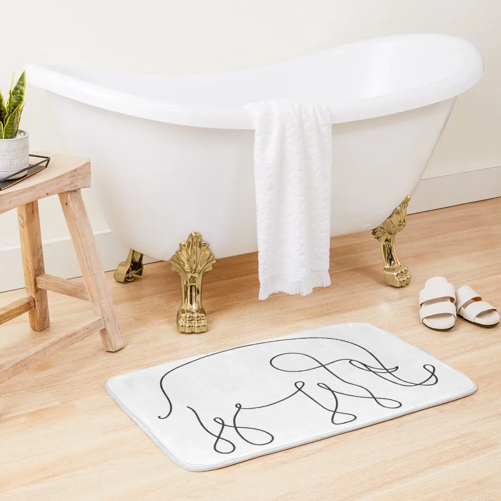 

Elephant Line ArtBath Mat Foot Mat Bathroom Bathroom