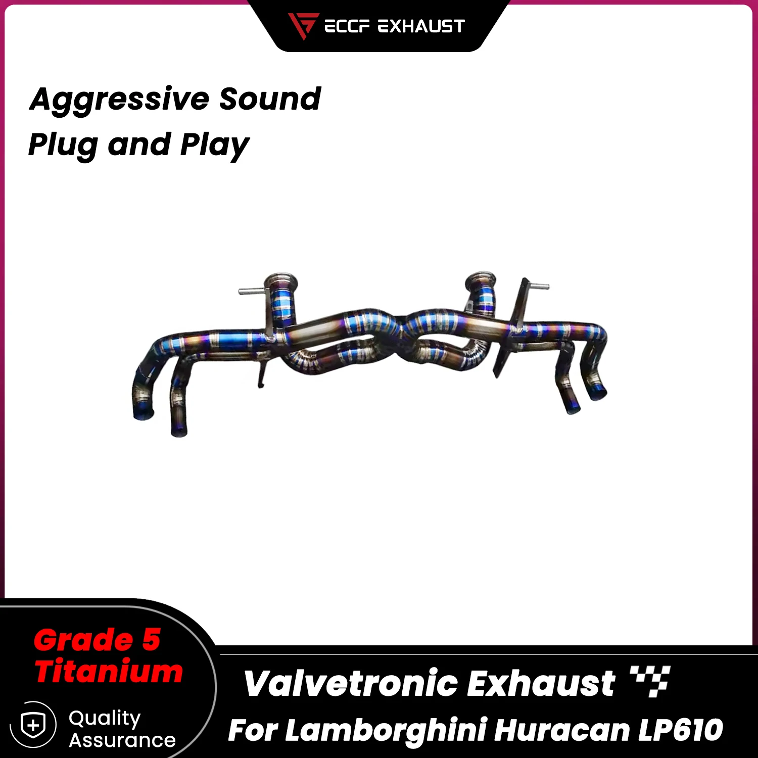 

Non silencing drum TItanium Sporty Catback Exhaust for Lamborghini Huracan LP610 Maximize Exhaust Flow Easy Installation