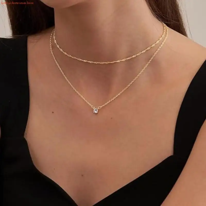 F92D Stackable Chokers Necklace Set Pendant Jewelry for Evening Outfits