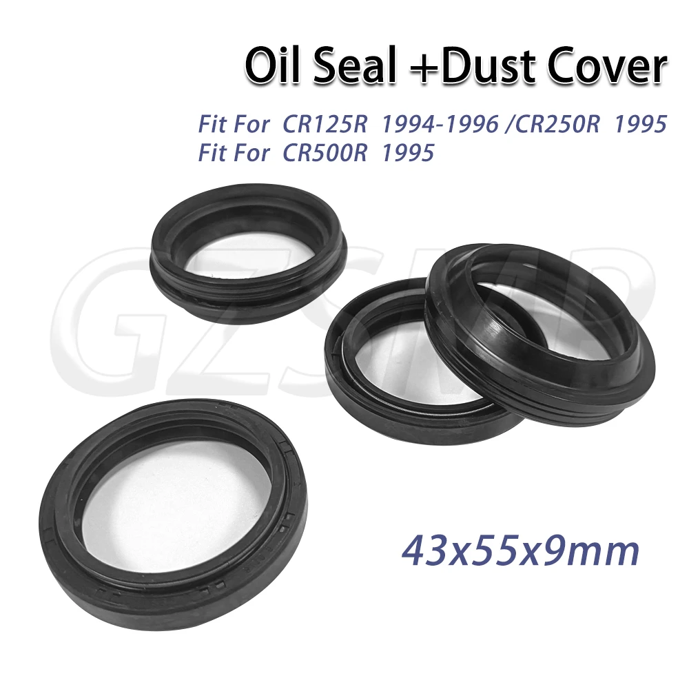 

Front Fork Oil Seal Dust Seal 43x55x9 Fit for Honda CR125R 1994-1996 CR250R CR500R 1995 CR 125R 250R 500R