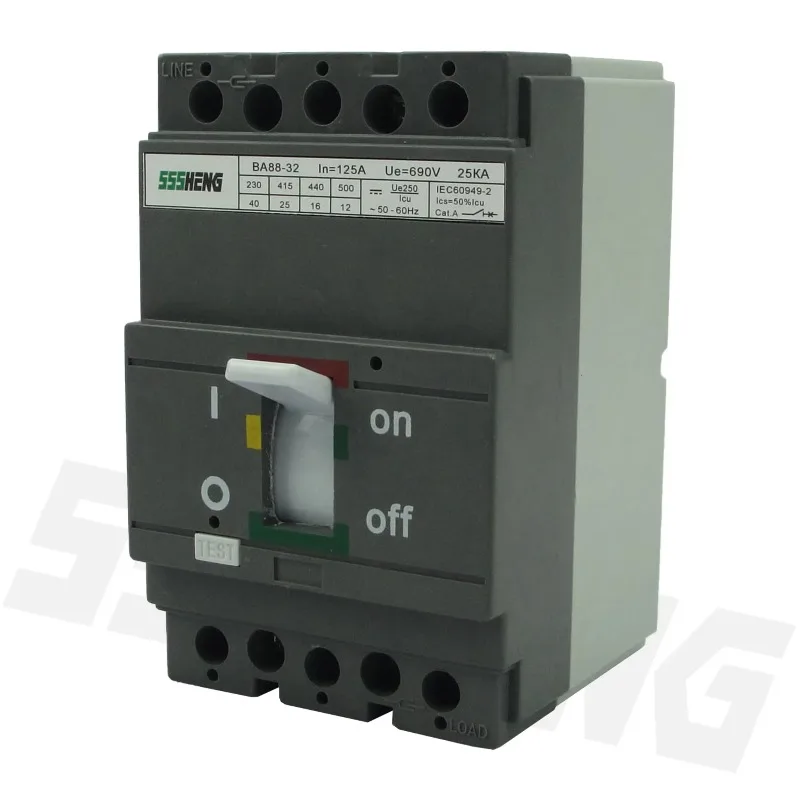 MCCB BA88 Series Automatic Switches BA88-32 3P 125A 25kA Circuit Breaker