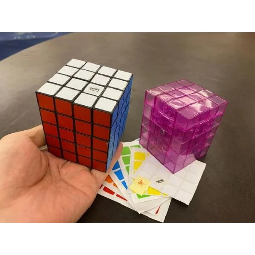 

Limited Edition Calvin's Puzzle 4x4x5 Cube CrazyBad 445 Cuboid (center-shifted) Black Body in Small Clear Box Ice Purple Cube