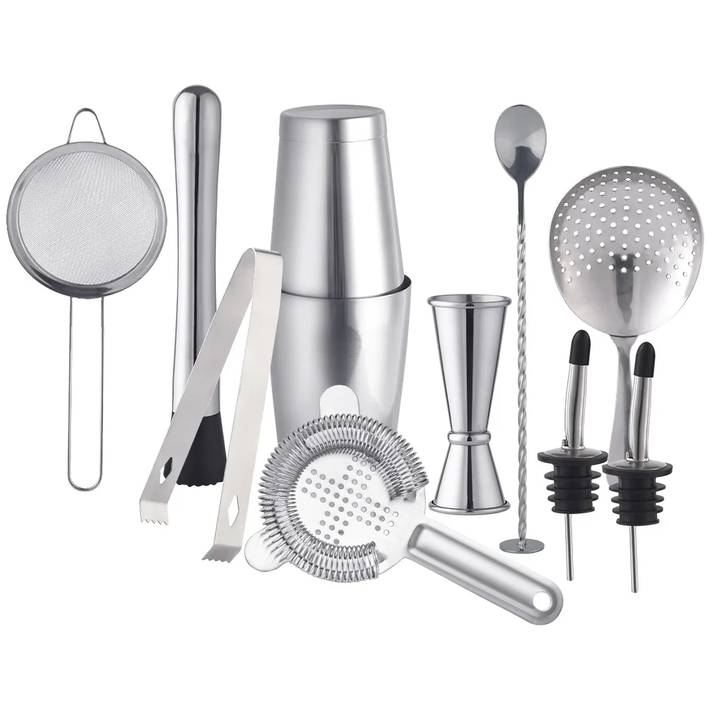 Stainless Steel Boston Cocktail Shaker Bar Tool Set Complete Milk Tea Shaker Kit For Bar Cocktail & Lemon Tea Making