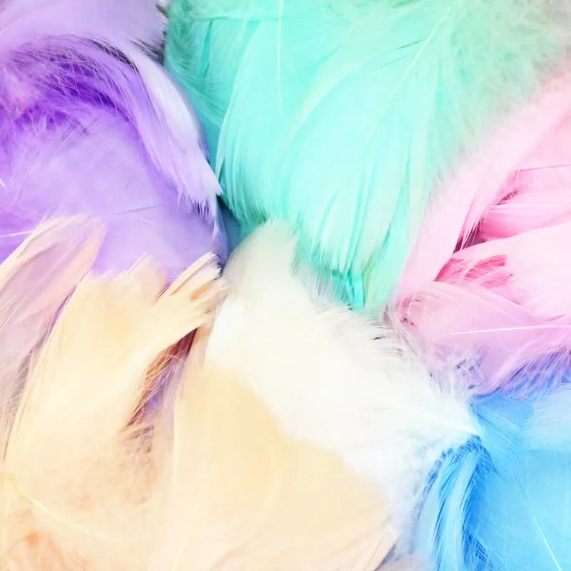Natural Goose Feather Charms 4-8cm Swan Feather Plume Plumes DIY Necklace Bracelet Jewelry Making Party Stage Decor 100pcs