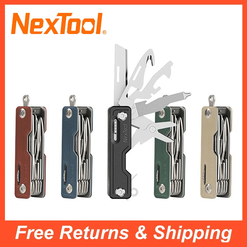 Imagem -02 - Nextool-edc Multitools Faca Multifuncional Descompactar Faca Tesoura Chave de Fenda Dobrável Outdoor Camping Ferramenta 10 em 1