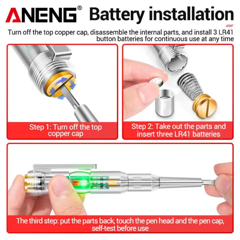 Intelligent Induction Power Voltage Detector Pen 24-500V Circuit Tester Electrical Screwdriver Pen With Indicator Light Sensor