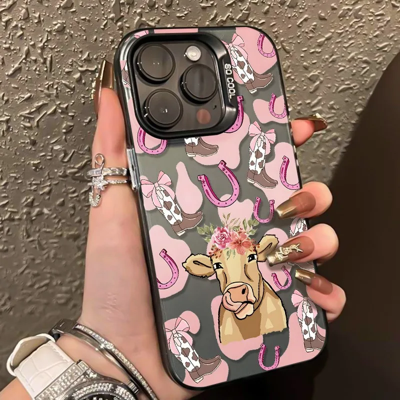 

Phone Case Bison Cow Hoof Nail Boot For iPhone 16 15 14 13 12 11 17 Pro Max XS X XR 7 8 Plus SE 2020 16e 17 Air Shockproof Cover