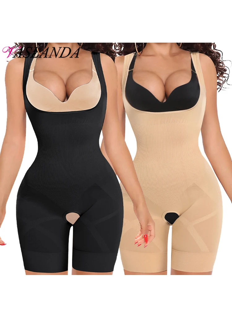 Frauen Bodysuit Shaperwear Taille Trainer Abnehmen Unterbrust Offener Schritt Fajas Bauchkontrolle Ganzkörperformer