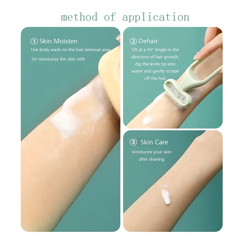 Depilador portátil indolor e sensação, lâmina de aço inoxidável, remoção física segura, ferramenta reutilizável de remoção de pelos