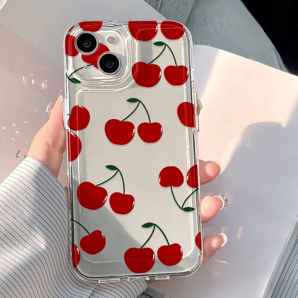 Cherry Phone Case For Samsung A56 5G A55 A36 A26 A16 A15 A35 A34 A33 A54 A53 A52s A25 A14 A13 A06 A05s A05 Silicone Clear Cover