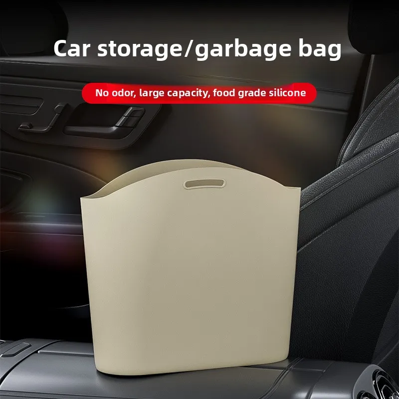 Silicone Car Trash Can Portable Hanging Waste Bin For Vehicle Storage And Garbage Space Saving Organizers Foldable Waste Bin view 3