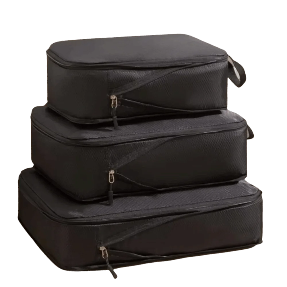 

3 pcs/set Polyester Travel Compression Packing Cubes Large Capacity Waterproof Portable Luggage Organizer Compressible