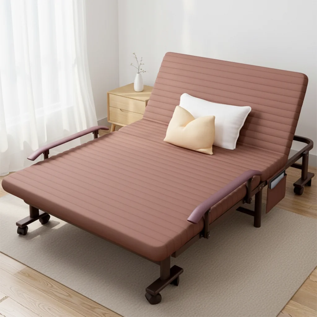 Modern Style Double Folding Metal Bed Space-Saving Adjustable Bedroom Furniture with Extendable Featurepromote sales
