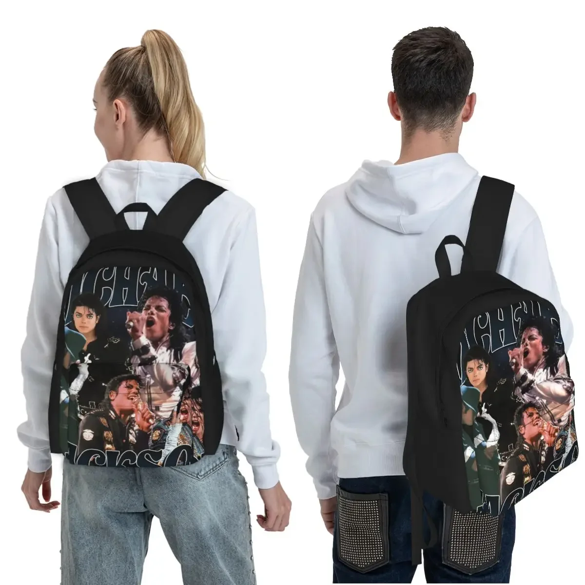 Michael Jackson Dancing Student Backpack School Bag Hiking Travel Daypack for Men Women Fashion Bookbag Shoulder Bags