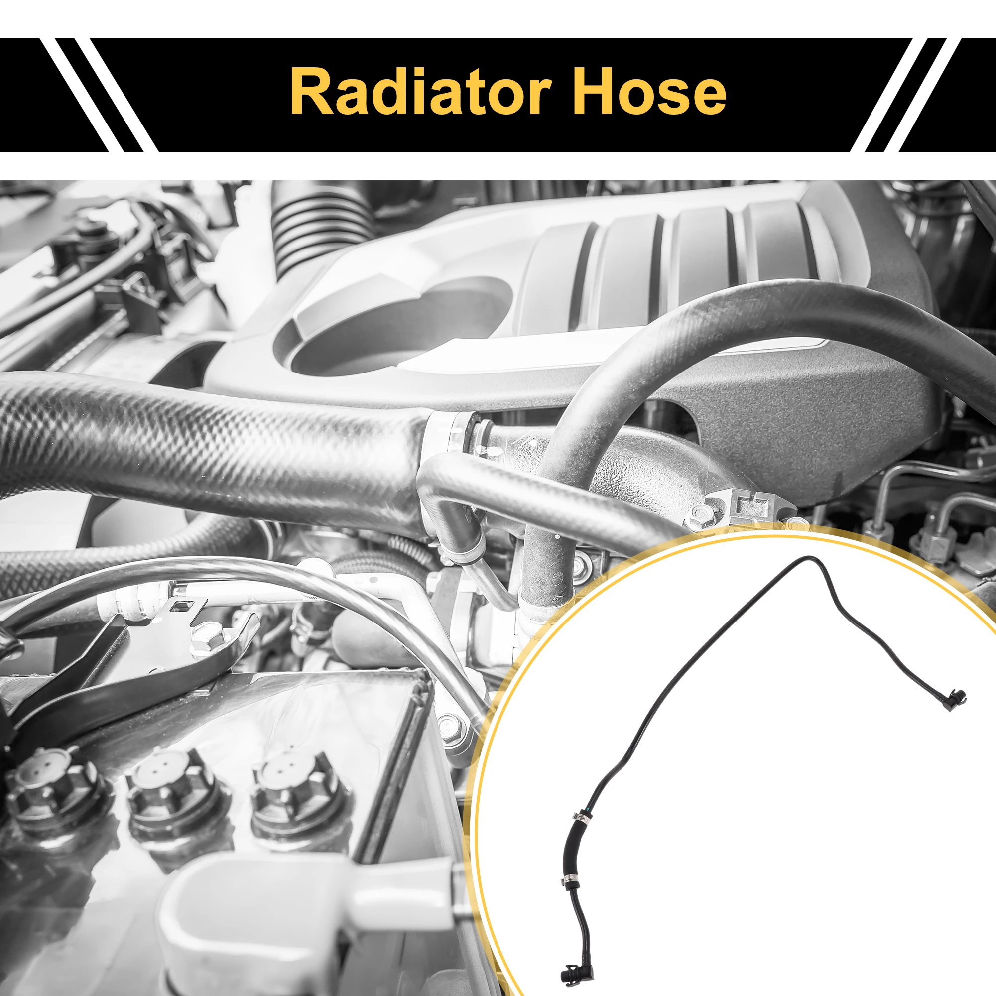 

UXCELL 1Pc Radiator Hose for Land Rover Range Rover Velar for Jaguar XF Reservoir Coolant Pipe Line Good Sealing Plastic Black