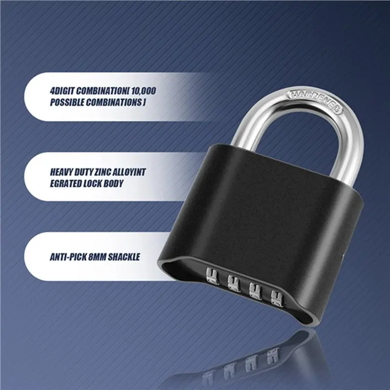 AB41-2X 4-Digit Combination Padlock With Number Password Weatherproof Anti-Rust Warehouse Special Lock Truck Doorlock
