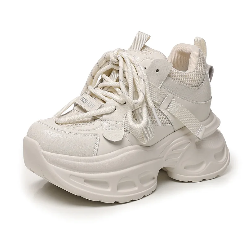 

fujin 8cm Women's Autumn Winter Platform Sneakers Fashion Casual Shoes Height Increasing Retro Chunky Designer Footwear Trendy