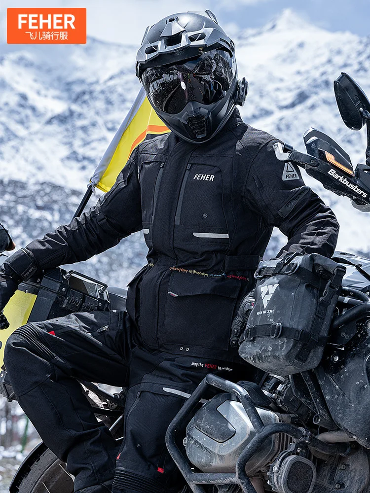 

FEHER Motorcycle Rally Suit Jacket Off-Road Riding Windproof Jacket MountainBike Cycling Fall Protection Kit Anti-fall