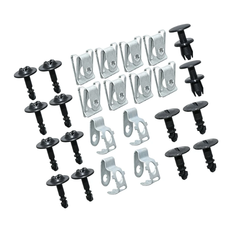 M76E Einpress-Clips für die Unterbodenverkleidung, 26-teiliges Set aus gemischtem Metall und ABS zum Ersetzen eines veralteten – Detail 1