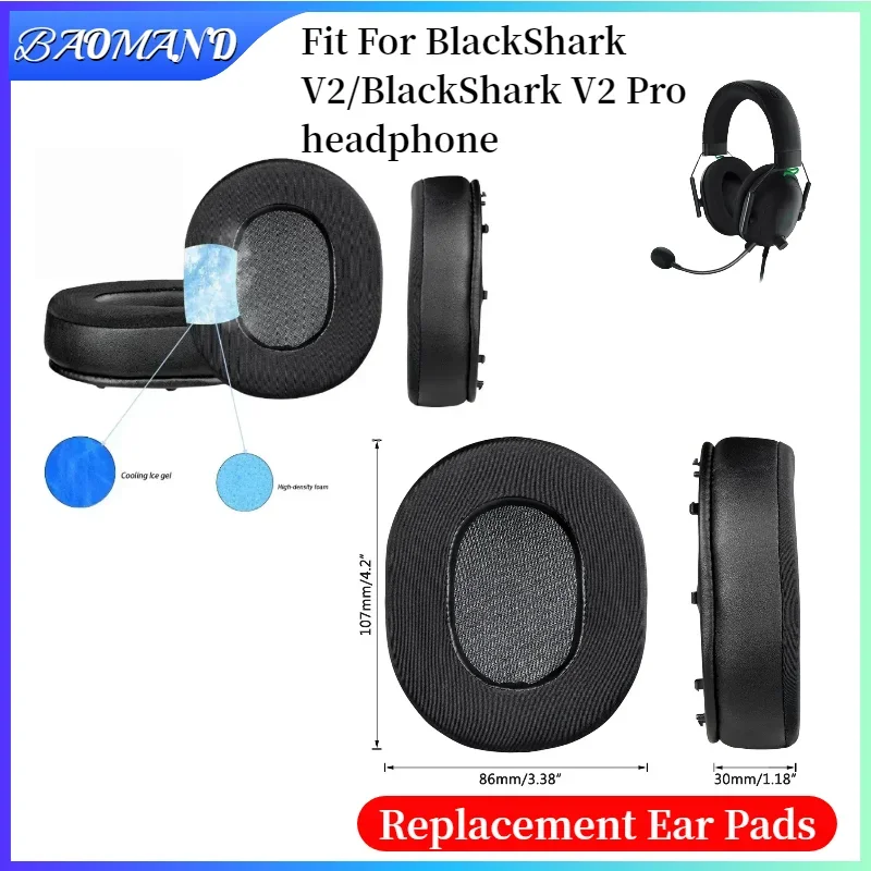 

Ear Pads For Razer Black Shark V2PRO /V2 Headphones Replacement Soft Foam Cushion Sponge Pad Leather Earmuffs BAOMAND