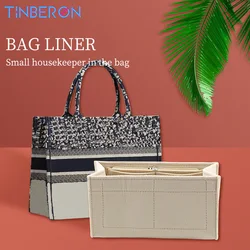 TINBERON-organizador de bolsas de maquillaje, bolsa de tela de fieltro con cremallera, moldeador de mano