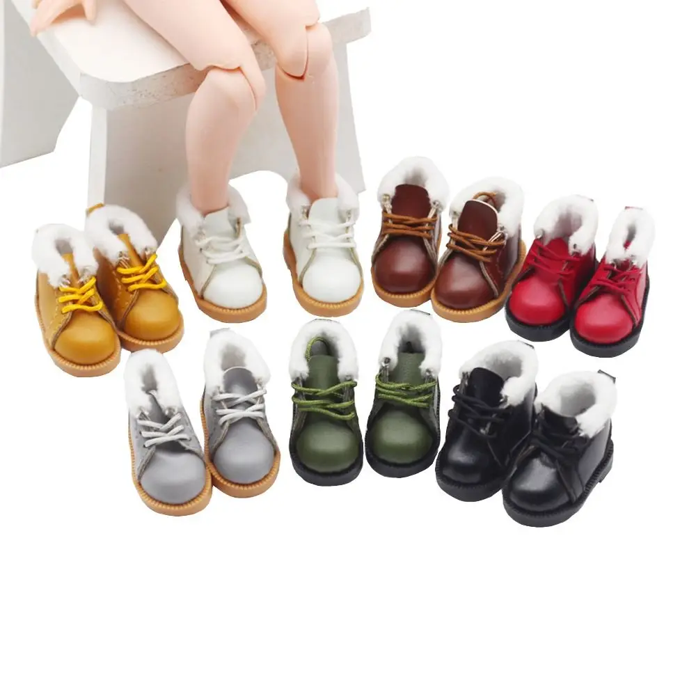 3.2cm 1/8 BJD Handcrafted Doll Winter Boots For 1/6 Blythes OB22 ob24 Dolls Shoes Clothing Doll Accessories