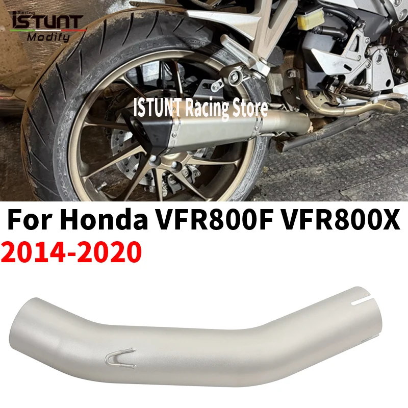 Motorcycle Exhaust System Modify Middle Link Pipe Tube 50.8MM Slip On For HONDA VFR800 X VFR800 F VFR 800 X F 2014 - 2020