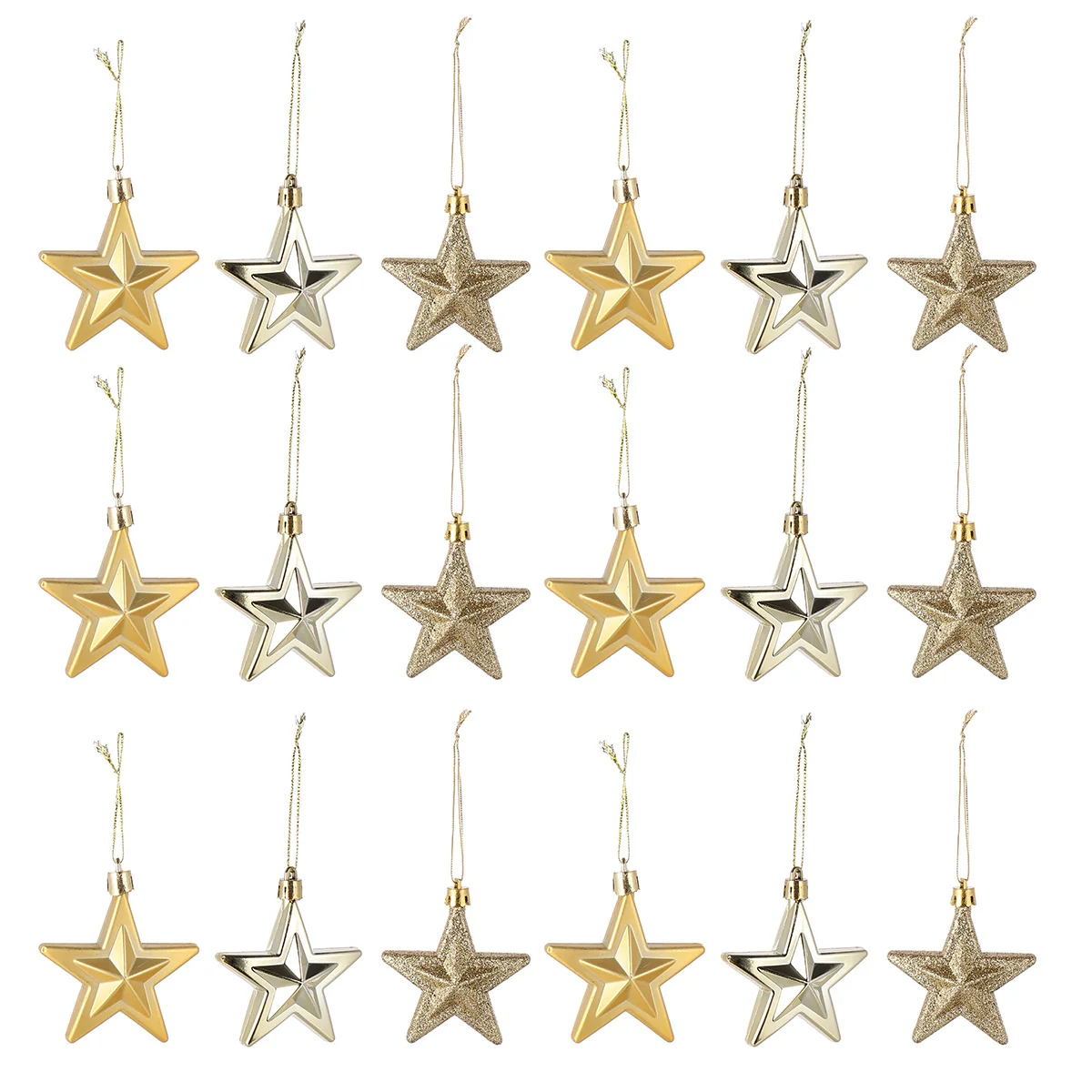 

18 Pcs Ornament Christmas Decoration Ornaments Stars Topper Decorations for Tree
