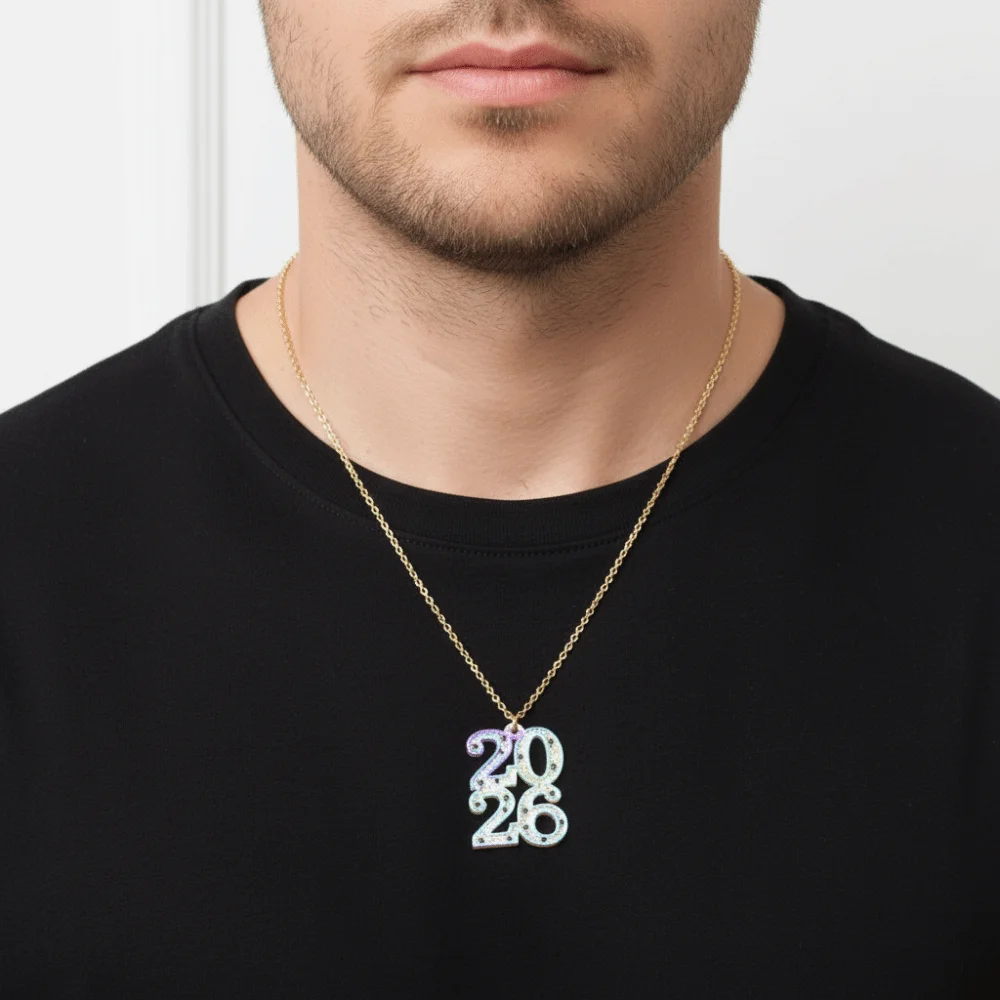 مجوهرات 2026 أقراط جمالية قطرة طويلة 2026 قلادة بريق أكريليك 2026 عدد أقراط السنة الجديدة السعيدة #4