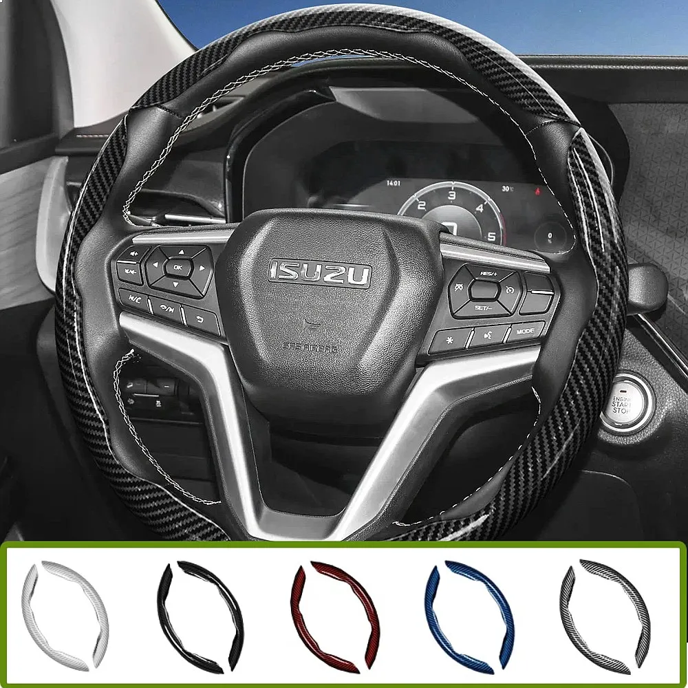 Suitable for Isuzu Carbon Fiber Texture Steering Wheel Cover with Segmented Quick-Release Design, Durable