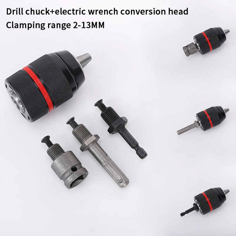 Multi-Use Hex Impact Wrench Drill Bit with Drill Converter Chuck Socket, for Electric Screwdriver Extension Rod