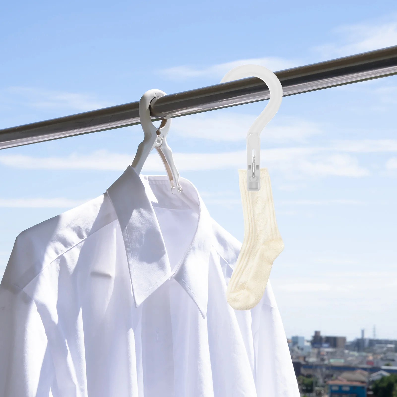 

24pcs Hook Hanger Clips Plastic Clothes Clip For Pants Towels Jeans Beach Use, Laundry Hanging Organizer, Drying Clip For