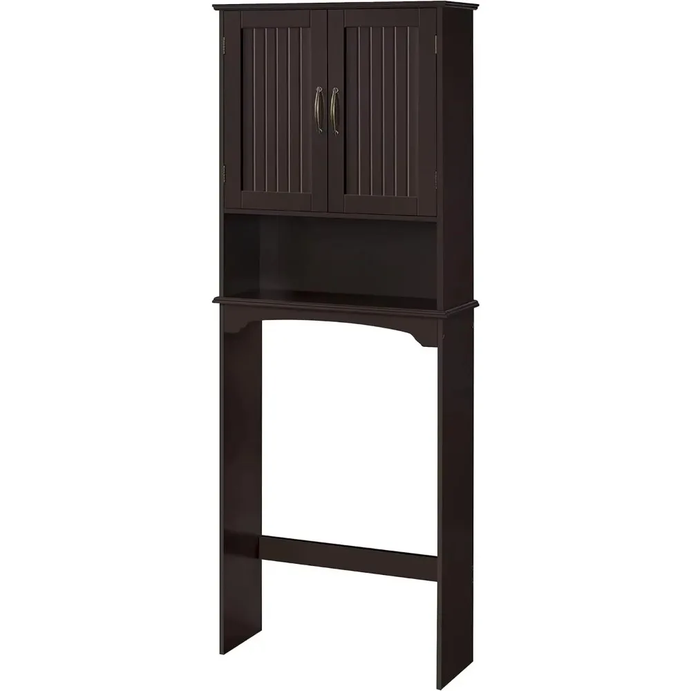 

Over The Toilet Storage with 2 Doors & Adjustable Shelf, Free Standing Toilet Rack Wooden Space-saving Collect Cabinet
