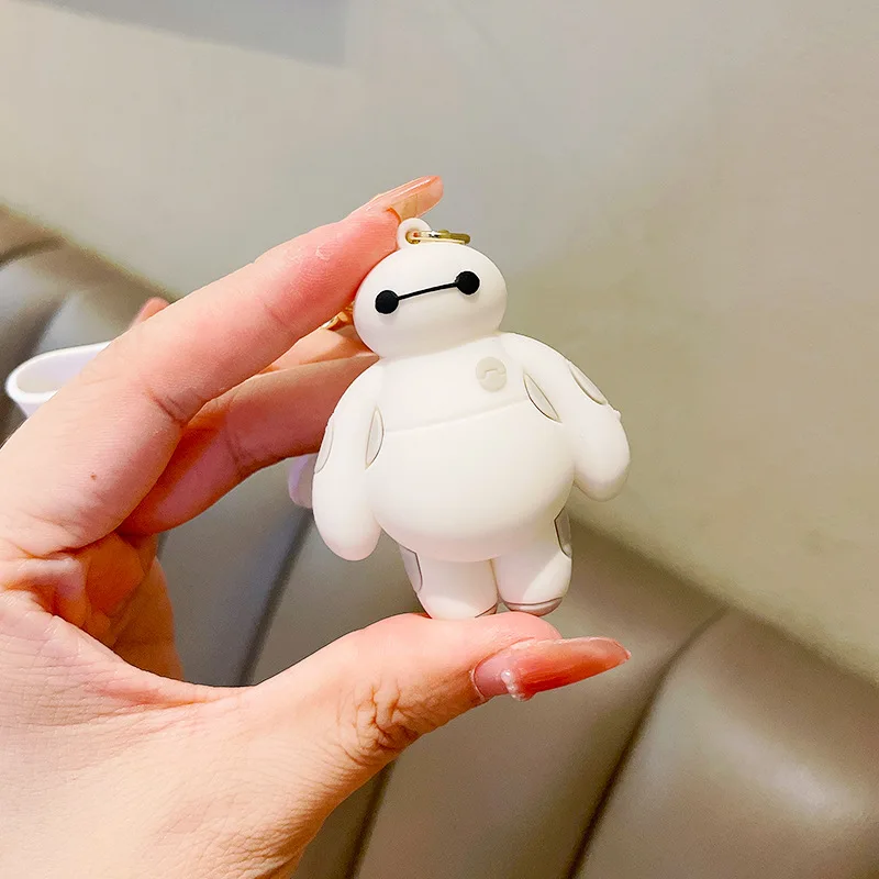 Disney White Big Hero Key Chain Toy Fat Balloon Man Doll Dolls Baymax Toys Action Figure Kids Gifts Hot Sale Keyring Key Chain