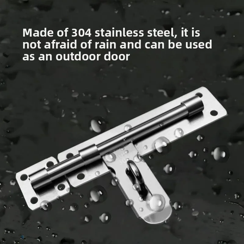 4 بوصة قفل باب من الفولاذ المقاوم للصدأ برميل مسمار مزلاج قفل مجموعة مشبك مصقول لقفل الباب النافذة الدرج الخزانة #5