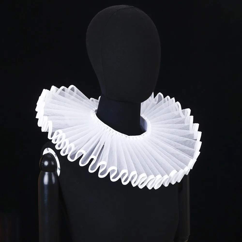 Detachable Shakespeare Neck Ruffled Collar Elegan Vintage Renaissance False Collar Victorian Costume Retro Ruff Collar Cosplay