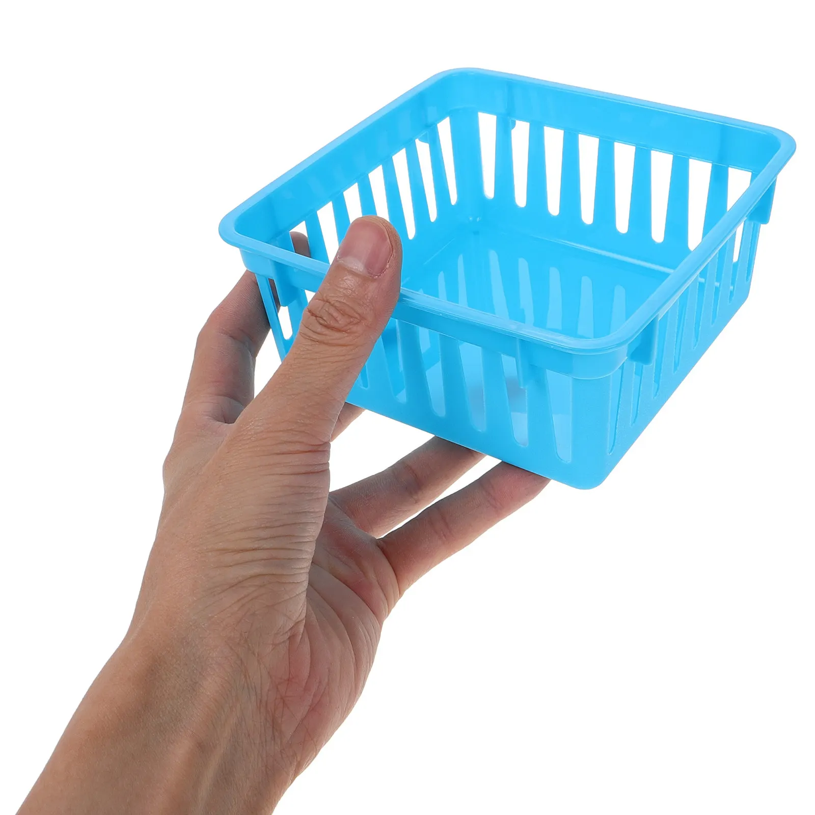Plastic Storage Bins 6 Pack Colorful Small Classroom Drawer Organizers Pencil Holders Baskets for School