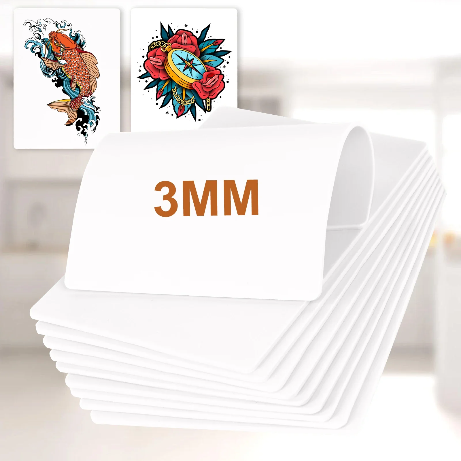 15/10/8/5/1pcs Tattoo Practice Skin 3MM Silicone White Fake Skins Double-Sided Permanent Makeup Training Supply Tattoo Accessory