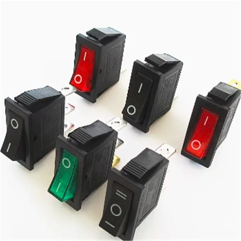 5 قطعة ووك الكهربائية وعاء طبخ الأرز المنزل بدء مفاتيح 2 دبوس ضوء تشغيل/إيقاف قارب زر التبديل 250 فولت 6A التيار المتناوب أمبير 125 فولت 10A