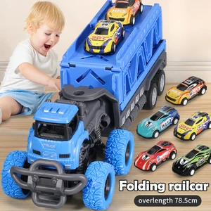 Deformable Big Truck Toy for children, rail car, ejection container, carrier, playset, children's gift 8 Main Sales Great Toy Truck - №7