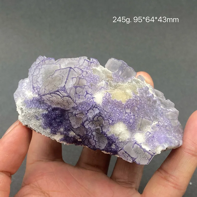 100% natural Purple edge fluorite mineral specimen healing crystal gem collection