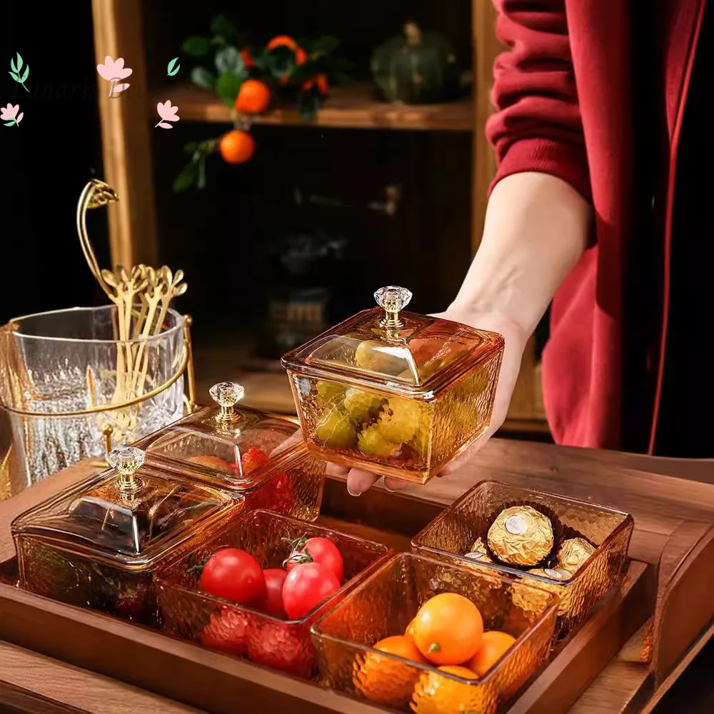 Light luxury high-end fruit plate household living room coffee table tea point inventory heart plate snack plate hard dried