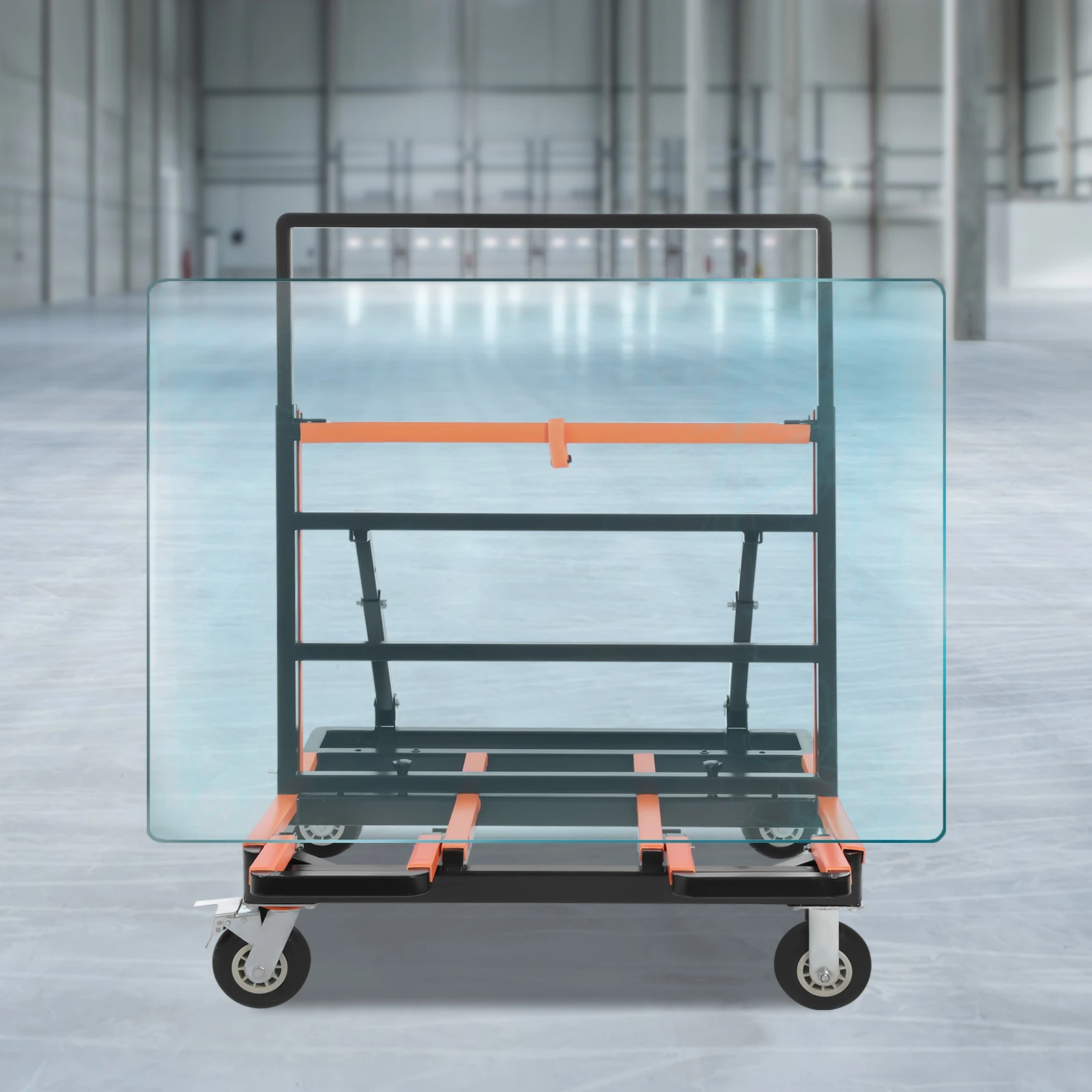 

Steel 138.3cm Heavy-duty Folding Drywall Trolley 2200 Lb Load-bearing 6-inch Rubber Wheel Folding Plate Carrier