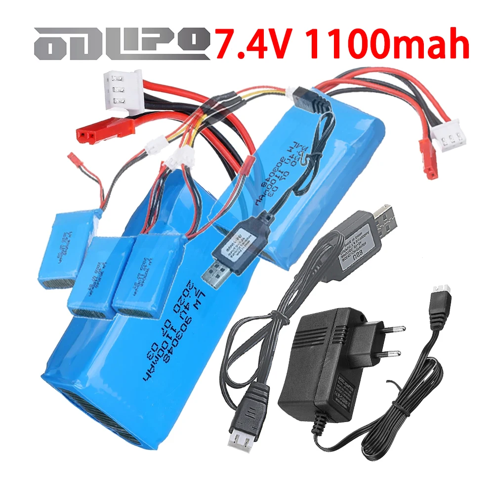 Lipo 2S 1100mAh 25C 7.4V Battery For WLtoys V353 A949 A959 A969 A979 k929 Racing Car Off-Road Vehicle Toys Cars Spare Battery