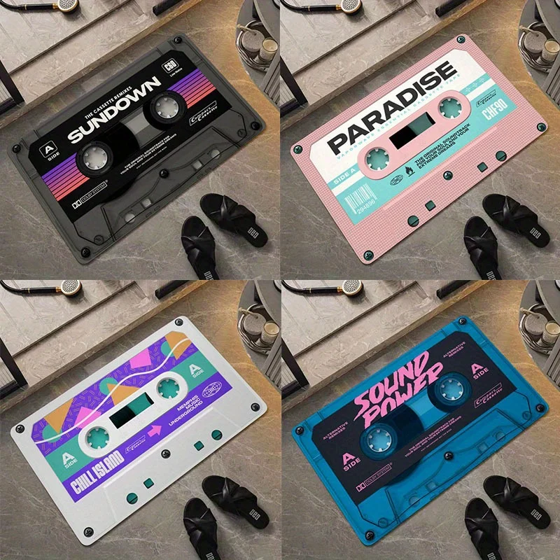 VIKAMA American Nostalgic Tape Teppich, Badezimmerteppich, saugfähig, rutschfest, verschleißfest, Heimdekoration