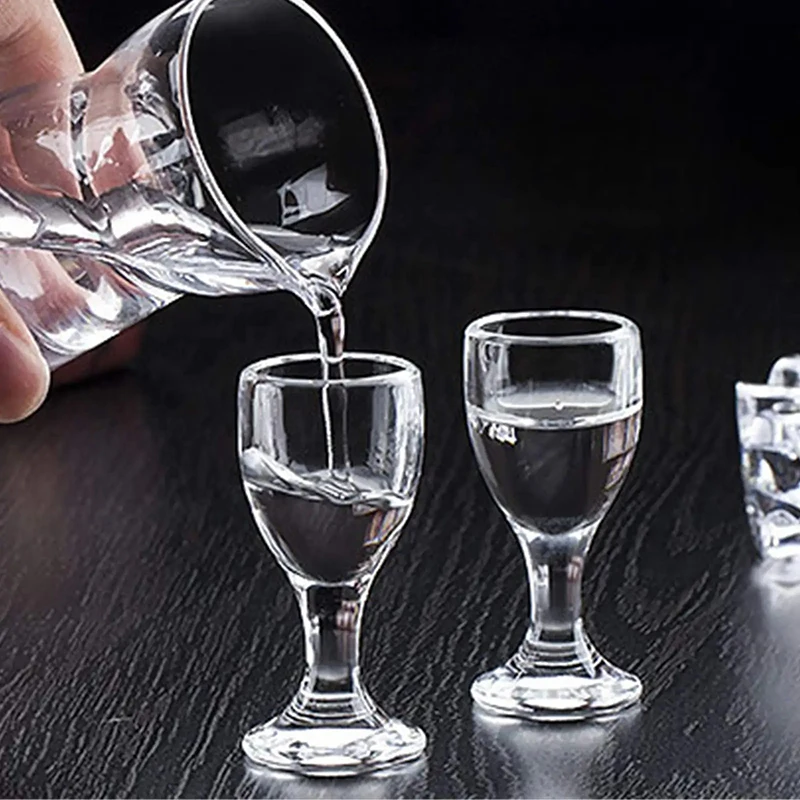 6/12pcs 10ml Small Goblet Glass Baijiu Wine Cup China Style Drinkware for Spirits Japanese Sake Korean Soju Bullet Shot Cup