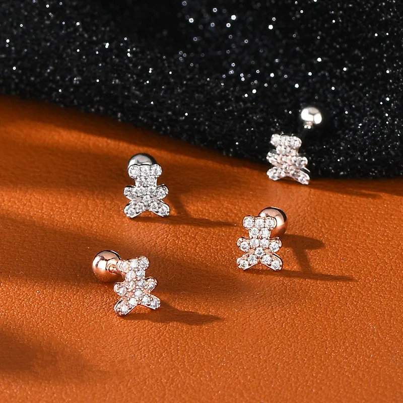 Uniorsj 100% 925 prata esterlina adorável bonito dos desenhos animados mickey e minnie brincos para jóias femininas