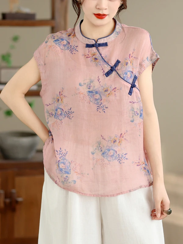 Summer 2026 Women's Cotton Linen Set Casual Wide Leg Pants Two-Piece Suit Vintage Versatile Button-Up Shirt Loose Fit Artisti...